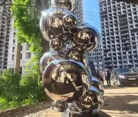 Скульптура из зеркальных шаров нержавеющая сталь (517531) поставка арт-объект в Москве